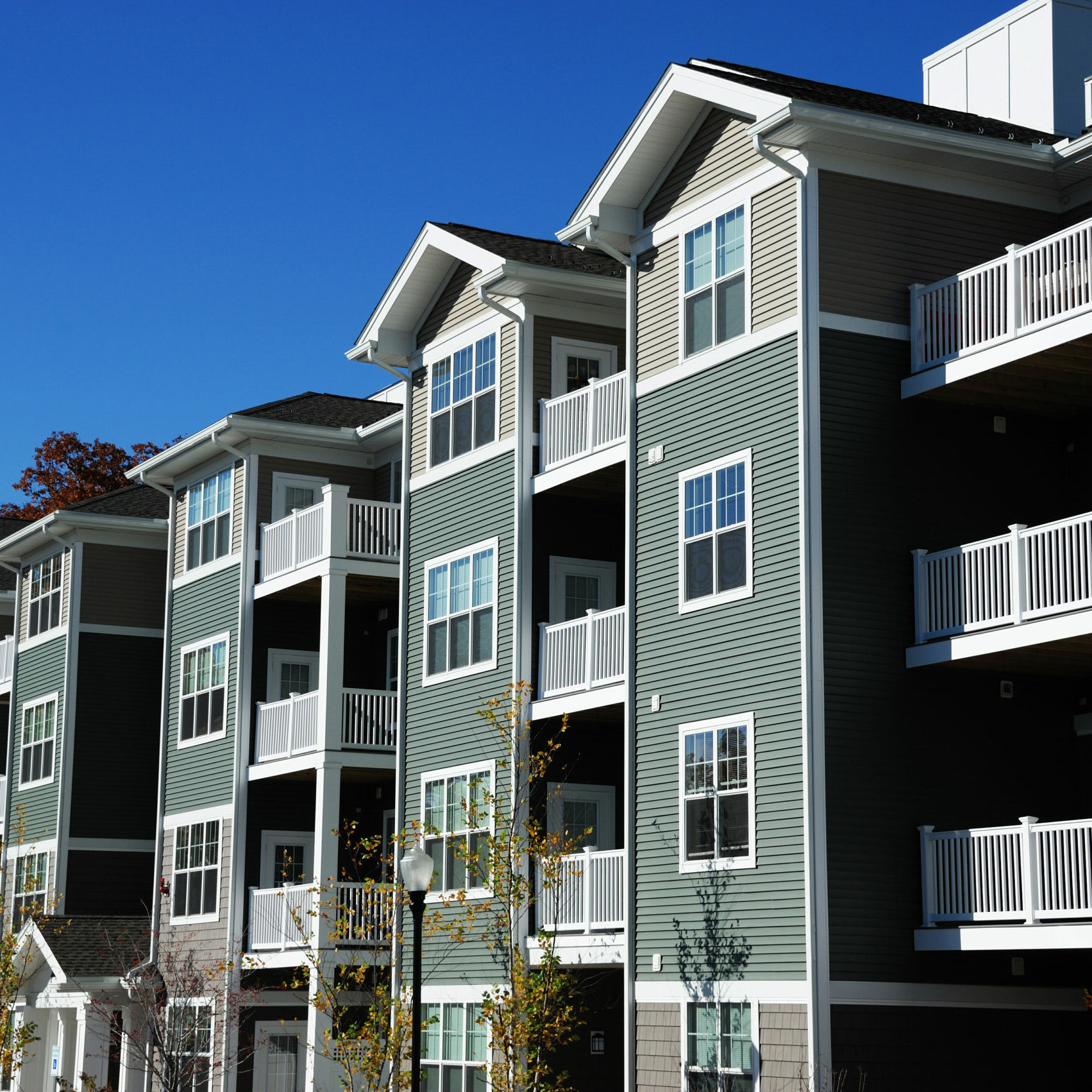 apartment building in sunny day